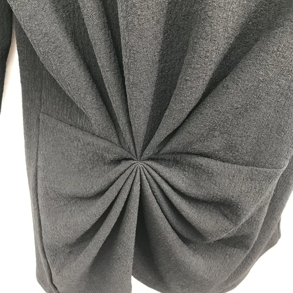 Vince Camuto Womens Black Ruched Side 3/4 Sleeve Round Neck Blouse Size S - Picture 3 of 6